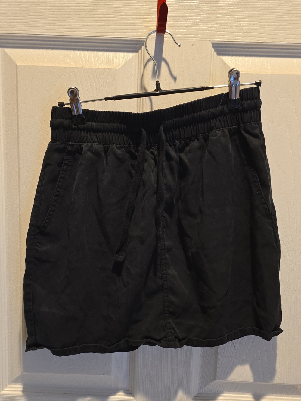 Tinseltown Women's Black Drawstring Mini Skirt XS but S can wear